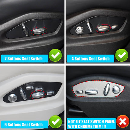 For Porsche Seat Adjustment Button Cover for Cayenne/Macan EV/Panamera/Taycan/911 (2019-2025),Driver/Passenger Seat Cushion Forward Memory Adjuster Switch Button Cover Replacement| Jaronx