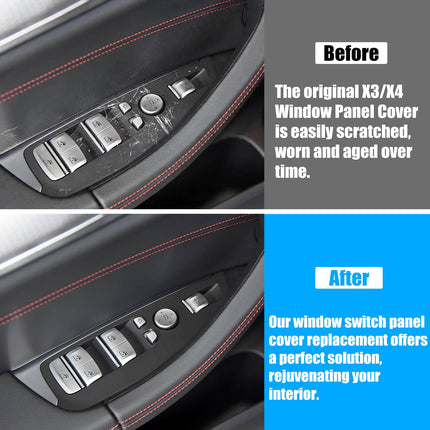 For BMW Window Switch Panel Cover Replacement X3 G01/X4 G02 | Front Left Driver Side Door Window Control Bezel Cover X3 G01 2017-2024/X4 G02 2019-2025 51417473181| Jaronx