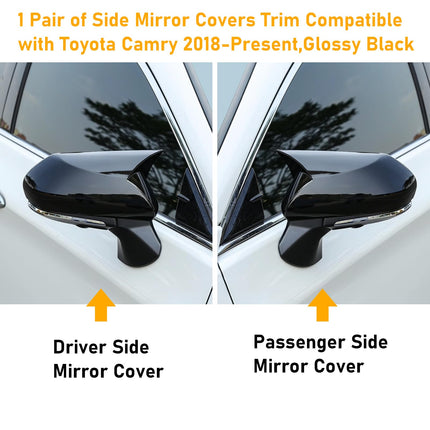 Toyota Camry Side Mirror Covers 2018-2024,Glossy Black| Jaronx