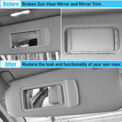 BMW 5 Series F10/F11 2010-2016 Left Sun Visor (with Mirror, Gray) | Jaronx