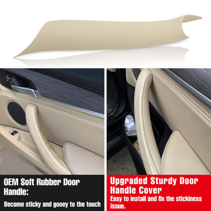 For BMW X5 F15/X6 F16 Door Handle Covers, 3PCS Left Driver & Right Passenger Side Door Pull Handle Covers for X5 F15 2014-2018, X6 F16 2015-2018 (Beige)| Jaronx