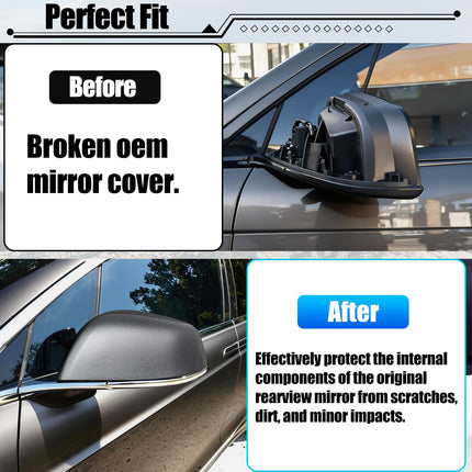For Tesla Model X Mirror Cover Replacement 2016-2025, Left Driver Side Clip-on Rear View Mirror Cover Cap for Tesla Model X Accessories 1054430-00-D (Midnight Silver)| Jaronx
