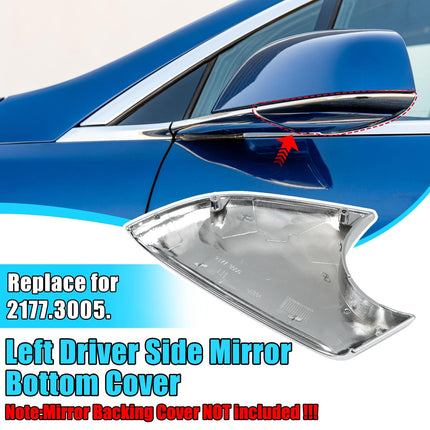 For Tesla Model X Side Mirror Bottom Cover 2016-2025, Left Driver Side Chrome Rearview Mirror Lower Base Covers Replacement for Tesla Model X Accessories 2177.3005 | Jaronx