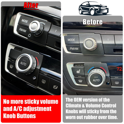 Chrome BMW AC Knob Rings & Volume Button Cover | Jaronx