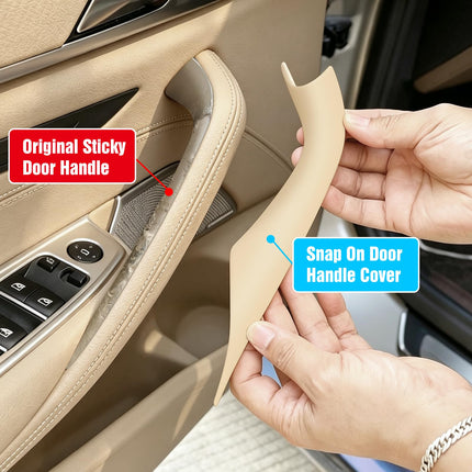 For BMW 5 Series G30 G31 Door Handle Covers 2017-2022 4PCS Beige,Interior Door Pull Handle Covers Compatible with BMW G30/G31/F90 M5 518d,520d,520i,525d,530d,530e,530i,540dX,540i,M550dX| Jaronx