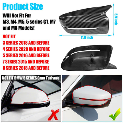 Carbon Fiber BMW Mirror Caps – G20/G22/G30/G11/G14 Clip-On Horn Covers 2Pcs| Jaronx
