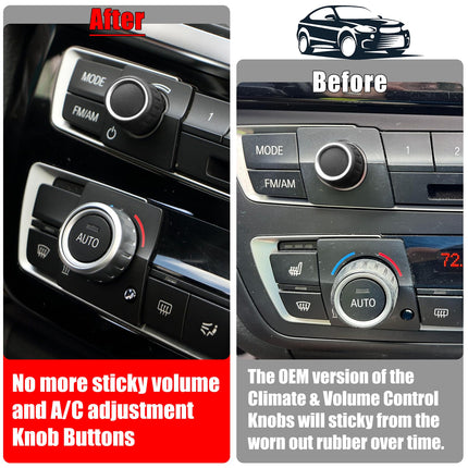 Chrome BMW AC Knob Ring Covers 1-4 X1 X2 | Jaronx