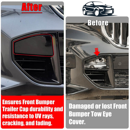 For BMW X5 G05 M Sport Front Bumper Tow Hook Hitch Cover 2019-2023 | Painted Black Right Front Bumper Tow Trailer Eye Hook Cover Cap Replacement, for BMW 51118069237| Jaronx