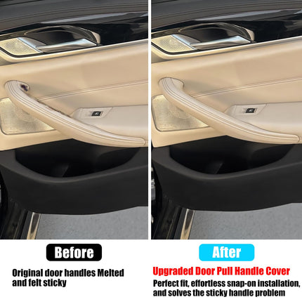 For BMW 5 Series G30 G31 Door Handle Covers 2017-2022 4PCS Beige,Interior Door Pull Handle Covers Compatible with BMW G30/G31/F90 M5 518d,520d,520i,525d,530d,530e,530i,540dX,540i,M550dX| Jaronx