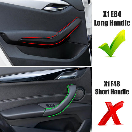 For BMW X1 Door Handle Cover Replacement for X1 E84 2008-2015, 4PCS Driver & Passenger Side Interior Door Grab Handle Trim Cover (Black)| Jaronx