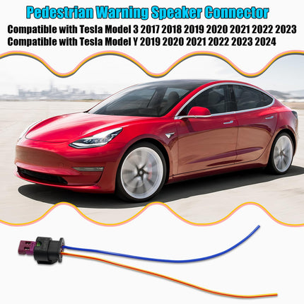 For Tesla Pedestrian Warning Speaker Connector Harness Model 3 2017-2023 Model Y 2019-2024, Pedestrian Warning System Wiring PWS Connector for Tesla Model 3/Y, Fit for 1299965-00-A| Jaronx