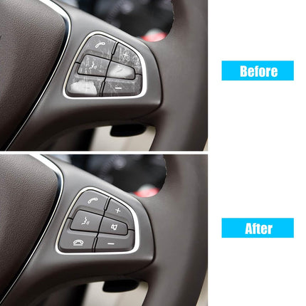 For Mercedes Benz Steering Wheel Buttons Replacement C Class W205 2016-2018/GLC X253 2016-2019, Steering Wheel Control Button Cover for Mercedes Benz (Moka Brown)| Jaronx