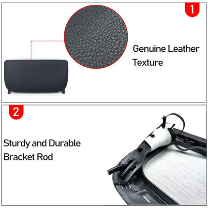 For BMW Seat Back Pocket Cover, Genuine Leather Back Seat Pocket Panel Covers Backrest Replacement Compatible with BMW 5 Series F10 F11 F07, 7 Series F01 F02 (Black)| Jaronx