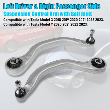 For Tesla Front Lower Control Arm Model 3 2018-2023 Model Y 2020-2023, Left Driver & Right Passenger Side Suspension Control Arm with Ball Joint for Tesla 104435400A 104435600C| Jaronx