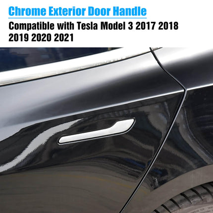 For Tesla Door Handle Replacement for Model 3 2017-2021, Left Front Driver Side/Left Rear Chrome Exterior Door Handle Replacement for Tesla Model 3 1081831-00-H| Jaronx