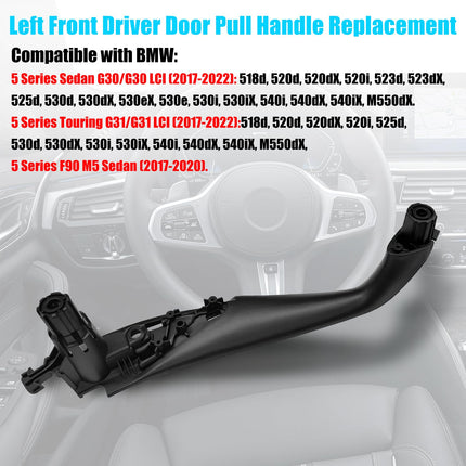 For BMW 5 Series G30/G31/F90 Front Left Door Pull Handle Black 2017-2022 | Jaronx