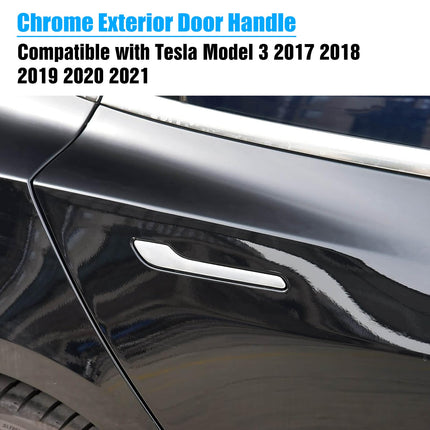 For Tesla Door Handle Replacement for Model 3 2017-2021, Right Front Passenger Side/Right Rear Chrome Exterior Door Handle Replacement for Tesla Model 3 1081832-00-H| Jaronx