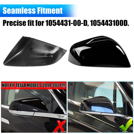 For Tesla Model X Mirror Cover Replacement 2016-2025, Right Passenger Side Clip-on Rear View Mirror Cover Cap for Tesla Model X Accessories 1054431-00-D (Black) | Jaronx
