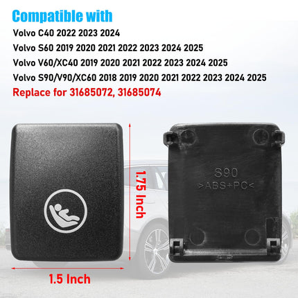 Volvo Child Seat Anchor Cover XC60 2018-2025, Rear Seat Buckle Anchor Cover (Black) | Jaronx