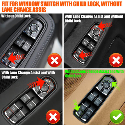 Porsche Driver Side Window Switch for Cayenne/Macan/Panamera, 7PP959858MDML (13 Pins, w/o Lane Assist), Master Power Window Control | Jaronx