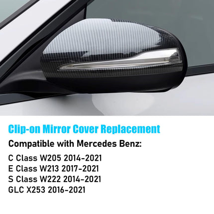 Mercedes Benz Mirror Cover for C Class W205/E Class W213/S Class W222/GLC X253,Carbon Fiber Pattern | Jaronx