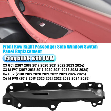For BMW Window Switch Panel Cover Replacement for X3 G01/X4 G02 | Front Right Passenger Side Door Window Control Bezel Cover X3 G01 2017-2024/X4 G02 2019-2025 Replace 51417471026| Jaronx