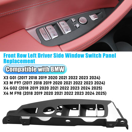 For BMW Window Switch Panel Cover Replacement X3 G01/X4 G02 | Front Left Driver Side Door Window Control Bezel Cover X3 G01 2017-2024/X4 G02 2019-2025 51417473181| Jaronx