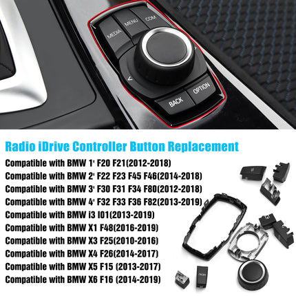 For BMW iDrive Button Replacement 10PCS | Multimedia iDrive Controler Button Kit Set for 1'F20/2'F22/3'F30 F31/4'F32 F33/X1 F48/X3 F25/X4 F26/X5 F15/X6 F16 Series| Jaronx
