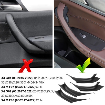 For BMW X3 G01 / X4 G02 Door Handle Covers 4PCS Black – Anti-Stick ABS| Jaronx