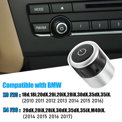 For BMW Radio Volume Knob Button X3 F25 2010-2016/X4 F26 2014-2017,Multimedia Volume Control Switch Radio CD Knob Button Replacement with Icon for BMW X3 F25/X4 F26 61319208591 61319208592| Jaronx
