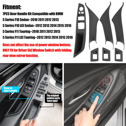 BMW 5 Series F10/F11 Door Handle Covers | 7PCS Black Kit| Jaronx