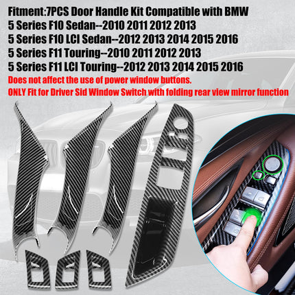 BMW 5 Series F10/F11 Door Handle Covers (2010-2016),7PCS Carbon Fiber Pattern|Jaronx