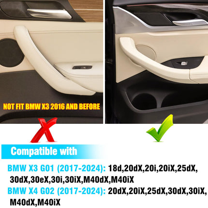 For BMW X3 G01/X4 G02 Door Handle Covers,2PCS Left/Right Interior Beige Door Pull Handle Covers for X3 G01 2017-2024,X4 G02 2017-2024| Jaronx