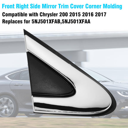 2015 - 2017 Chrysler 200 Passenger Right Side Mirror Trim Cover, Chrome Corner Molding 5NJ501XFAB Replacement for Chrysler 200 Accessories | Jaronx