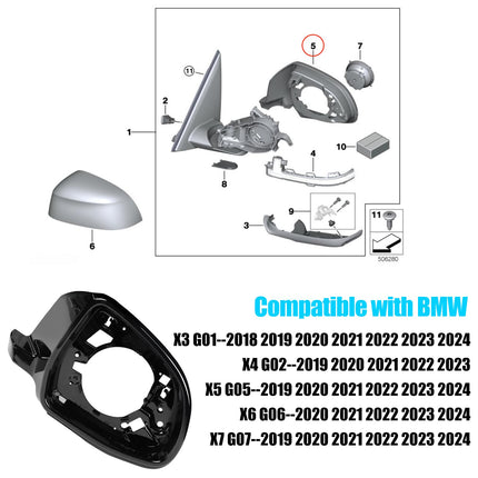 BMW Right Side Mirror Housing Frame for X3 G01/X4 G02/X5 G05/X6 G06/X7 G07 | Jaronx