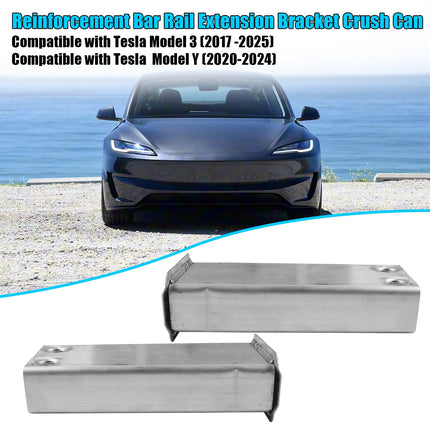 For Tesla Reinforcement Bar Rail Extension Bracket Crush Can Replacement for Model 3 2017-2025/Model Y 2020-2024 1109193-00-C, Left and Right Front Lower Subframe Crush Can| Jaronx