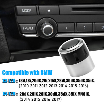 For BMW Radio Volume Knob Button X3 F25 2010-2016/X4 F26 2014-2017,Multimedia Volume Control Switch Radio CD Knob Button Replacement without Icon for BMW X3 F25/X4 F26 61319208591 61319208592| Jaronx