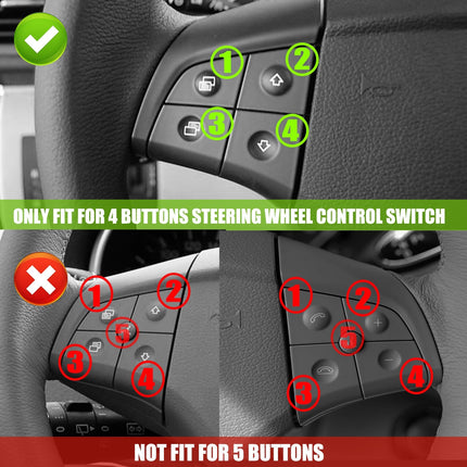 Steering Wheel Button Replacement for Mercedes ML W164/GL X164/B W245/R W251 2006-2009 (Black) | Jaronx