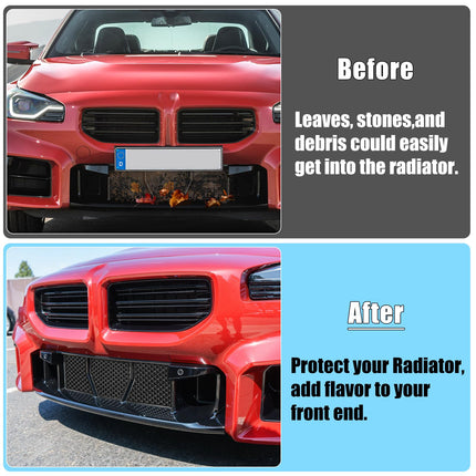 For BMW M2 Front Bumper Lower Grille Mesh Guard 2023 2024 2025, 3 PCS Center Lower Bumper Mesh Grill Guards Replacement Compatible with BMW G87 M2 Accessories (Carbon Fiber Pattern) | Jaronx