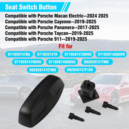 For Porsche Black Seat Adjustment Button Cover 2019-25 | Cayenne/Macan/Taycan | Jaronx