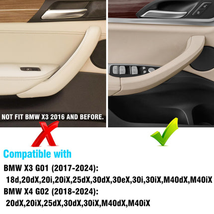 BMW X3 G01/X4 G02 Left Door Handle Cover, 1PCS Front/Rear Interior Outer Cover for X3 2017 - 2024/X4 2018 - 2024 (NOT Leather) | Jaronx