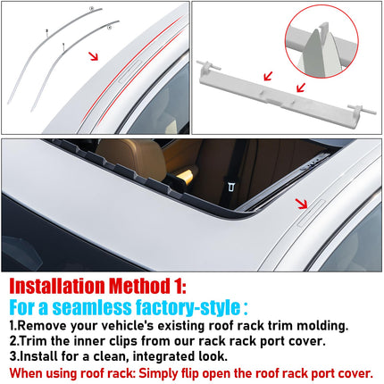 For BMW Roof Rack Port Cover for 5 Series G30/G31, 6'G32,7'G12(Mineral White Metallic), Painted Roof Rail Molding Trim Port Cap for BMW 530 540 640 740, Replace 51137443691| Jaronx