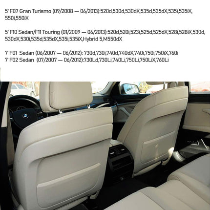 For BMW Seat Back Pocket Cover, Genuine Leather Back Seat Pocket Panel Covers Backrest Replacement Compatible with BMW 5 Series F10 F11 F07, 7 Series F01 F02 (Black)| Jaronx