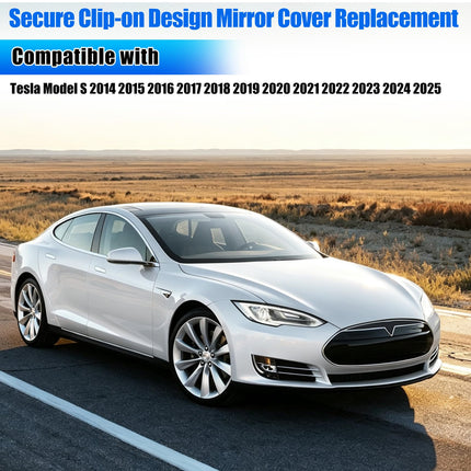 For Tesla Model S Mirror Cover Replacement 2014-2025,Right Passenger Side Clip-on Rear View Mirror Cover Cap for Tesla Model S Accessories 1010104-00-A (White,NOT FIT MODEL X)| Jaronx