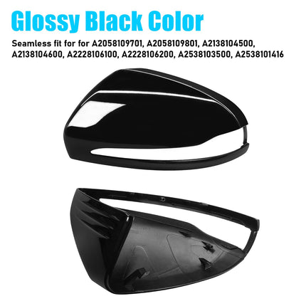 Mercedes Benz Mirror Cover for C Class W205/E Class W213/S Class W222/GLC X253,Glossy Black|Jaronx