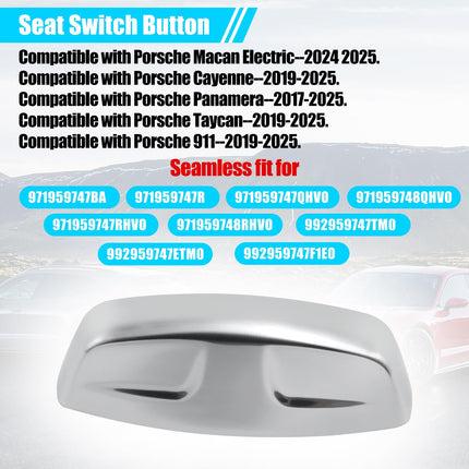 For Porsche Seat Adjustment Button Cover for Cayenne/Macan EV/Panamera/Taycan/911 (2019-2025),Driver/Passenger Seat Cushion Forward Memory Adjuster Switch Button Cover Replacement| Jaronx