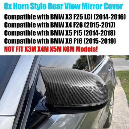 BMW Ox Horn Mirror Cover 3/4/5/6-Series Carbon Look | Jaronx