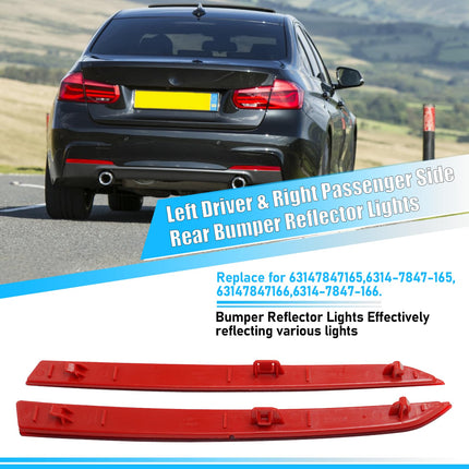 BMW Rear Bumper Reflector for 3 Series F30/F31 M Sport 2013-2018, Left & Right Red Marker Lights Lens Trim | Jaronx