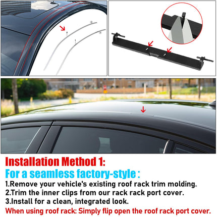 For BMW Roof Rack Port Cover for 5 Series G30/G31, 6'G32,7'G12 (Carbon Black), Painted Roof Rail Molding Trim Port Cap for BMW 530 540 640 740, Replace 51137443691, 51137443692| Jaronx