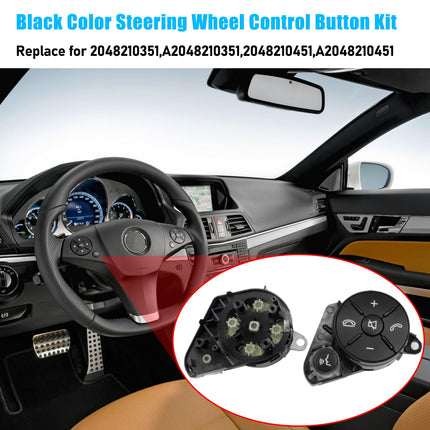 Mercedes Benz Steering Wheel Button Cover for C Class W204 (2007-2010),Black | Jaronx